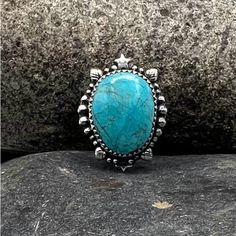 Navajo Handmade Sterling Silver Natural Blue Turquoise Star Ring 8 Orders Totaling $100 And Up Include An Anti-Tarnish Treated Velvet Jewelry Pouch! Ring Is A Size 8 Can Be Resized By Your Local Jeweler Face Of Ring Measures Approximately 1 1/8" X 7/8" Weighs Approximately 10 Grams Condition: New Metal: Sterling Silver Stamped Sterling Comes In A Gift Box Bohemian Blue Turquoise Ring Stamped 925, Bohemian Turquoise Concho Ring, Bohemian Blue Turquoise Ring With Natural Stones, Western Style Blue Turquoise Sterling Silver Ring, Western Style Blue Turquoise Ring In Sterling Silver, Bohemian Blue Rings With Concho Detail, Blue Bohemian Concho Ring, Bohemian Blue Rings With Concho, Bohemian Blue Concho Rings