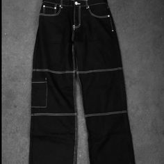 White Outside Stitched Black Jeans. Baggy Jeans Brand Pacsun New Without Tags Black Jeans White Stitching, Black Jeans Baggy, Pacsun Jeans, Jeans Color, Jeans Brands, Baggy Jeans, Colored Jeans, Pacsun, Black Pants