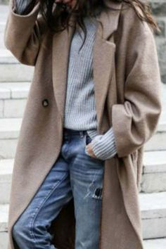 Color: Khak, Size: 3XL Y2k Shorts Outfit, Burgundy Trousers, Long Outerwear, Work Blazer, Lapel Coat, Cool Sweaters, Crop Sweatshirt, Wide Leg Denim, Coat Fashion