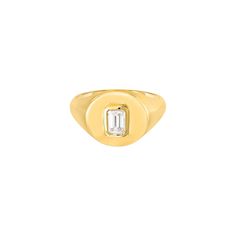 This modern take on a quintessential jewelry style is already a HN favorite. For a fresh take on this classic style, we flush-set an emerald cut diamond for a little extra sparkle. This ring is perfect worn alone on a pointer or pinky! Available in 14k Yellow Gold, Rose Gold, and White Gold Total Carat Weight 0.25ct Diamond Color: G, Clarity: SI1 Made to order. Lead time is 2-4 weeks. Benefits of 14k Gold Jewelry Most loved for its durability and longevity Can be worn daily and requires less mai Modern Everyday Brilliant Cut Diamond Ring, Everyday Modern Brilliant Cut Diamond Ring, Classic Diamond Signet Ring For Everyday, Everyday Classic Diamond Signet Ring, Classic Everyday Diamond Signet Ring, Classic Single Diamond Ring For Everyday, Classic Everyday Ring With Brilliant Cut, Classic Everyday Rings With Brilliant Cut, Classic Everyday Diamond Ring With Single Diamond