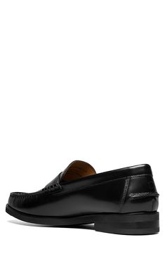 Get classic style and complete comfort in this moc-toe penny loafer constructed with a cushioned footbed, arch support and a flexible sole. Style Name:Florsheim Berkley Flex Penny Loafer (Men). Style Number: 6120010. Black Rubber Sole Loafers For Semi-formal Occasions, Luxury Semi-formal Loafers With Rubber Sole, Luxury Semi-formal Men's Loafers, Black Slip-on Loafers With Perforated Toe Box, Black Loafers With Removable Insole, Medium Width, Penny Loafers Men, Penny Loafer, Penny Loafers, Arch Support