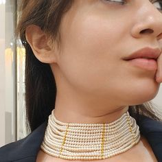 12 Layer Pearl Choker Necklace Layered Bridal Pearl Choker - Etsy Handmade Pearl Bridal Necklace For Festivals, Elegant Wedding Choker For Festivals, Handmade Elegant Pearl Kundan Necklace, Elegant Handmade Kundan Pearl Necklace, Elegant Handmade Pearl Kundan Necklace, Traditional White Beaded Necklace For Formal Occasions, Traditional White Beaded Necklace For Formal Events, Traditional White Beaded Formal Necklace, White Festival Choker