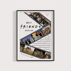 the best friends forever movie poster is displayed on a white wall with black trimming