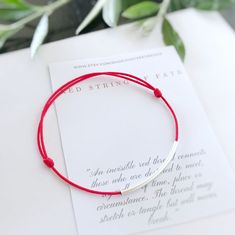 "Simple Bracelet string cord with silver tube. Bracelets Are Unisex - Anyone Can Wear It. Nylon thread cord does not fade or stain skin, perfect for everyday wear! ▫️SIZE Easily adjustable by moving the knots closer or away. ▫️ ANKLET each opens from 9\" to 11 inches. ( ONE SIZE ) ▫️ BRACELET each opens from 5.5\" to 7.5 inches. ( ONE SIZE ) MATERIALS Silver plated brass tube curved (size 35mm) 100% Nylon Multiple Cord ▫️Please Contact Me With Any Questions. Check out our shop for more anklets h Bracelets String, Wedding Anklets, Bracelet String, Tube Bracelet, Brass Tube, Red String Bracelet, Lucky Bracelet, Gift Envelope, Red Bracelets