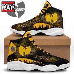 Wu-Tang Clan Music Fans Gift Air Jordan 13 Shoes Sneaker The Air Jordan 13 is a legendary basketball shoe that has captured the hearts of sneakerheads worldwide. Inspired by the black panther, this iconic silhouette features a sleek design with a combination of premium materials like leather and suede. Its distinctive features include the hologram [...] Sneakers Air Jordan, Sneaker Culture, Suede Cleaner, Jordan 13 Shoes, Wu Tang Clan, Wu Tang, Hip Hop Culture, Jordan 13, Soft Textiles