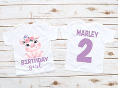 Pig birthday shirt, girl birthday shirt, girl birthday party, pig party, pig birthday, pig theme, girl birthday, custom pig shirt MATCHING FAMILY- https://www.etsy.com/listing/1366904393/family-pig-cute-piggy-birthday-girl?click_key=0237683ecc00d7b90e259dfe0a801f0ec2433258%3A1366904393&click_sum=c34fe6df&ga_search_query=pig&ref=shop_items_search_1&pro=1 PLEASE READ ALL SHOP ANNOUNCEMENTS PRIOR TO PLACING YOUR ORDER! WE CAN MATCH FAMILY SHIRTS TO ANY LISTING REACH OUT FOR LINKS! WE RESPOND ALMOST IMMEDIATELY SO PLEASE MAKE SURE YOUR ETSY NOTIFACTIONS ARE TURNED ON SO YOU DON'T MISS US! DO NOT wash within 14 days of delivery as ink is fresh!   We are open to custom orders and designs, so please send us a message!  OUR CURRENT turn around time is 1-5 business days. Unless listed otherwise in Birthday Pig, Pig Shirt, 2nd Birthday Gifts, Pig Shirts, Unicorn Outfit, Pig Party, Girl 2nd Birthday, Pig Birthday, Cute Piggies