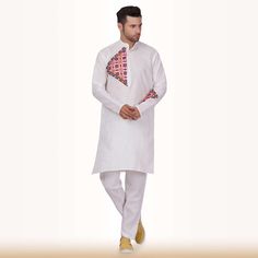 Celebrate Navratri in style with our Cotton Kurta Set! This ensemble features a pristine white kurta adorned with a mesmerizing multicolor patchwork embroidery, adding a unique and festive touch to your look. Paired elegantly with a matching white pajama, it's the epitome of Navratri elegance. Draped in this outfit, you'll radiate charm and tradition, making a lasting impression at Garba nights and Navratri festivities. The intricate embroidery pays homage to the spirit of the occasion, while the comfortable cotton ensures you stay cool and comfortable while dancing the night away. Embrace the vibrant energy of Navratri with our Cotton Kurta Set and dance to the rhythm of the festivities!  #NavratriFashion #FestiveVibes #EthnicElegance #CottonComfort 🛍️🎉 #chirosbyjigyasa #indianclothingu Cotton Kurta Set, Reception Outfits, Patchwork Embroidery, White Pajamas, White Kurta, Cotton Kurta, Intricate Embroidery, Kurta Set, Woman Fashion