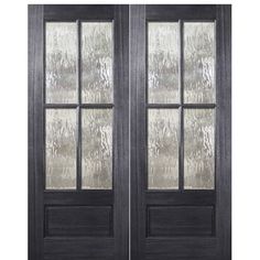 96 Tall 4 Lite 1 Panel Mahogany Double Door Black Double Door Porch, Exterior Door Glass Panel, Glass Entry Double Doors, Two Panel Glass Front Door, Doors Exterior Glass, Painteddouble Front Entry Doors Farmhouse, Bronze And Glass Main Door, Oversized Front Door Farmhouse Colloms, Double Door Entry Black