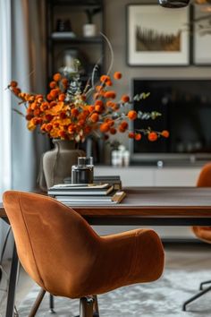 Discover cozy fall office decor ideas with warm colors and cozy accents to spruce up your workspace this autumn. Utilizing 1 image, this pin showcases ways to brighten up your work environment and create a pleasant atmosphere.