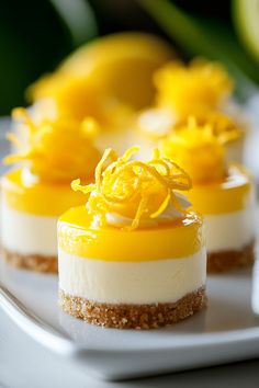 Jump into the zesty world of mini lemon cheesecakes, where creamy goodness awaits—discover how to elevate your dessert game! Lemon Cheesecakes, Mini Lemon Cheesecakes, Creamy Pudding, Breakfast Burger, How To Make Cheesecake, Bite Size Desserts, Citrus Twist, Decadent Cakes, Sandwiches For Lunch