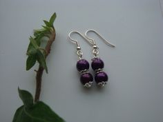 Item nr.1292.  Some sweet earrings made with purple 3D illusion (see last picture) beads and silver plated bead caps on silver plated ear wire hooks.  Drop measures approx. 21mm. Ear wire hooks are surgical steel.  If you have any questions about this item, just ask. Purple Beaded Earrings, Illusion 3d, Sweet Earrings, Blue Beaded Bracelets, Purple Beaded, 3d Illusion, Amethyst Beads, Beaded Dangles, Bead Caps