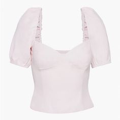 Aritzia/Wilfred. Light Pink Color, Brand New, Never Worn Out, No Smell, No Damage, Size Xxs. For Very Petite Woman, It’s Too A Bit Small For Me And I’m Petite. Has A Zipper. Basic Pink Tops, Feminine Square Neck Tops For Spring, Square Neck Tops For Spring Brunch, Spring Fitted Puff Sleeve Top With Short Sleeves, Trendy Fitted Crop Top For Brunch, Fitted Short Sleeve Puff Top For Spring, Feminine Summer Crop Top Blouse, Feminine Puff Sleeve Crop Top For Summer, Chic Fitted Summer Top