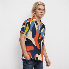 • Abstract Shirt Men: Embrace a bold look with this abstract shirt featuring a unique multicolor pattern print.• 80s Style Shirt: This 80s style shirt is perfect for adding a retro flair to your wardrobe.• 90s Style Shirt: Capture the essence of the 90s with this stylish shirt, ideal for vintage fashion lovers.• Abstract Opt Art Shirt: Stand out with this eye-catching abstract opt art shirt, designed for those who love vibrant and artistic prints.Crafted from 95% polyester and 5% spandex, this s Multicolor Abstract Print Casual T-shirt, Multicolor Collared Shirt With Vibrant Print, Trendy Multicolor Shirt With Vibrant Print, Relaxed Fit Multicolor Patterned Shirt, Relaxed Fit Multicolor Shirt With Abstract Print, Casual Colorful Patterned Shirt, Casual Multicolor Shirt With Vibrant Print, Casual Multicolor Abstract Print T-shirt, Multicolor Printed Collared Camp Shirt