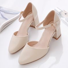 Types Of Heels For Women, Heels Design Ideas, Beige Heels Outfit Dress, Ladies Shoes Heels, Ankle Shoes For Women, Wide Feet Shoes Heels, Office Heels Classy, Shoes For Office Women, Classy Shoes Women