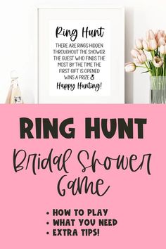 Learn how to play the Hidden Rings bridal shower game! This will be a playful twist on bridal shower activities. Find out how to play, get Ring hunt bridal shower game printables, and make your shower extra memorable with this fun bridal game idea! | Bridal Shower Activities Ring Hunt, Bridal Shower Games Prizes, Bridal Games, Game Prizes, Bridal Shower Inspiration, Bridal Shower Game