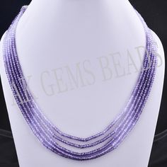 PRODUCT DETAILS: AAA Blue Shaded Cubic Zirconia 5 Strand Faceted Rondelle Beaded Necklace Jewelry Stone Name :- Cubic Zirconia ( Blue ) Bead Size :- 3mm Length :- 13 to 15 Inches Bead Shape :- Rondelle Bead Type :- Faceted Quality :- AAA (Excellent) Treatment :- Natural 2. NECKLACE LENGTHS :- 1st Strands :- 13 Inches 2nd Strands :- 13.5 Inches 3rd Strands :- 14 Inches 4th Strands :- 14.5 inches 5th Strands :- 15 inches More Fine Shop Gemstones Gemstone Cubic Zirconia Necklaces Variety Hooks :- h Beaded Necklace Blue, Gemstone Beads Wholesale, Sparkle Necklace, Gemstone Beads Jewelry, Semi Precious Jewelry, Wear Necklaces, Cubic Zirconia Jewelry, Cz Necklace, Moonstone Beads