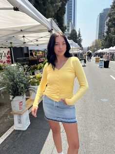 Add a pop of sunshine and color to your closet. The vibrant yellow color instantly brightens up any outfit, whether you're heading to brunch with friends or running errands around town. With its open-front design and relaxed fit, it's easy to layer over a simple tee or tank top. Mckenna is wearing a size Small. Summer Casual Cardigan, Casual Summer Cardigan, Trendy Solid Color Summer Cardigan, Casual Summer Cardigan For Brunch, Trendy Spring Cardigan For Day Out, Everyday Solid Color Cardigan For Spring, Casual Summer Cardigan For Everyday Wear, Yellow Tops For Everyday Fall Wear, Casual Spring Cardigan For Brunch