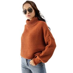 • Waffle Knit Turtleneck Sweaterâ€?100% Acrylic-Knitâ€?Model Height: 5'8". Bust: 31". Waist: 26". Hip: 36" Cozy Fit Turtleneck Sweater For Fall, Casual Knit Turtleneck For Fall, Cozy Fall Sweater For Cold Weather, Fall Knit Turtleneck, Brown Cable Knit Turtleneck For Fall, Cozy Turtleneck Sweater For Fall, Casual Chunky Knit Turtleneck For Fall, Chunky Knit Sweater For Fall, Textured Knit Turtleneck For Fall