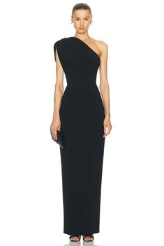 Find RACHEL GILBERT Winnie Gown on Editorialist. Rachel Gilbert Winnie Gown in Black Self: 97% polyester 3% elastane Lining: 100% polyester. Made in China. Dry clean only. Double lined. Hidden back zipper closure. One shoulder styling. Back vent. Heavyweight crepe fabric. RERF-WD37. 24RRG61574.BLK. About the designer: Rachel Gilbert, Dresses Classy, Satin Gown, Silk Charmeuse, Crepe Fabric, Classy Dress, Outfit Details, Long Dress, Evening Dresses