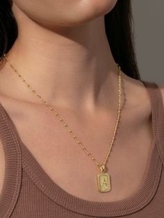 Show off your initial - or your loved one’s - for a personalized statement. Our Sur Necklace is the iconic Uncommon James initial necklace that everyone should have in their jewelry collection. Choose from silver or gold, find your letter, and then make this pendant necklace yours! Letters Available: Gold: A, D, E, H, I, J, K, L, M, N, O, R, S, T Silver: A, D, E, J, K, L, M, R, S, T For a fully personalized look, shop our Initial Jewelry. Minimalist Tarnish Resistant Initial Pendant Necklace, Initial Pendant Chain Necklace As Gift, Sterling Silver Initial Pendant Clavicle Chain Necklace, Tarnish Resistant Necklace With Rectangular Pendant, Sterling Silver Necklace With Initials On Rectangular Pendant, Everyday Jewelry With Initials On Rectangular Pendant, Rectangular Pendant Jewelry With Initials For Everyday, Minimalist Initials Square Pendant Necklace, Everyday Rectangular Pendant Jewelry With Initials