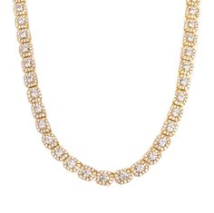 Iced Up London Chain 18K Gold Plated / 18 inch Iced Out Chain <br> Clustered Tennis <br> (18K Gold) Gold Iced Out Round Tennis Necklace, Luxury Iced Out Gold Chain Necklace, Formal Gold Iced-out Chain Bracelet, Elegant Iced-out Chain Link Necklace, Gold Iced-out Tennis Necklace, Clean Skin, Cz Stone, Prong Setting, Cubic Zirconia