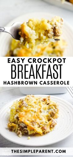 easy crockpot breakfast hashbrown casserole is the perfect side dish for any meal