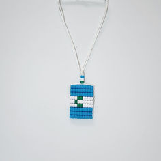 Guatemala Flag Car Danglers . Mini Beaded Flag 2.5" x 3". Adjustable. Adjustable Pendant Beaded Necklace With Large Beads, Handmade Adjustable Rectangular Necklace, Adjustable Beaded Pendant Necklace, Turquoise Rectangular Adjustable Necklace, Adjustable Rectangular Turquoise Necklace, Handmade Adjustable Necklace With Rectangular Pendant, Green Rectangular Beaded Necklace, Green Beaded Rectangular Necklace, Adjustable Pendant Necklace With Large Beads