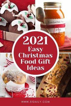 christmas food gift ideas with text overlay