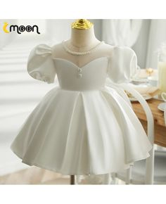 Get 10% off now! Buy pearls neckline ruffled satin flower girl dress with bubble sleeves at cheap price online. Free stable shipping and pro custom service since 2009. Elegant Solid Color Princess Dress For Dress-up, Elegant Fitted Princess Dress, Elegant Short Sleeve Princess Dress For Dress-up, Elegant Puff Sleeve Princess Dress For Wedding, Elegant Princess Dress With Puff Sleeves For Dress-up, Elegant Fitted Princess Dress With Puff Sleeves, Elegant Wedding Princess Dress, Elegant Satin Baptism Dress For Party, Elegant Puff Sleeve Dress With Ruffles For Dressing Up