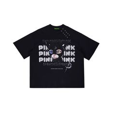 a black t - shirt with an image of a cat and the words pink ink on it