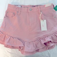 Pink Denim, Ruffle Mini By Love Shack Fancy Love Shack Fancy, Pink Denim, Denim Mini, Denim Mini Skirt, Dream Closet, Mini Skirt, Gap, Womens Skirt, Mini Skirts