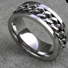 Men's Infinity Chain Ring, Stainless Steel Male Jewelry Aesthetic, Infinity Chain, Male Jewelry, Jewelry Aesthetic, Trendy Outfits For Teens, Triceps Workout, Ring Color, Mens Accessories Jewelry, Chain Ring