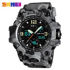 SKMEI Luxury Waterproof LED Military Sports Watch for Men is quite popular. It has dual display and is moisture resistant in nature. You will love the way they have been crafted. Best for men who love outdoor picnics and camping, this is something you need to have to make life better.


  CAMPING & TREKKING'S 5-POINT HAPPINESS CHECKLIST

 	FREE shipping on all your Orders.
 	Safe payments via PayPal®
 	Money Back Guarantee
 	24/7 Support
 	Tracking number for every order

We use en Waterproof Sports Watch, Watch Digital, Mens Sport Watches, Mens Fashion Watches, Grey Camo, Military Watches, Sports Watch, Gshock Watch, Luxury Watches For Men