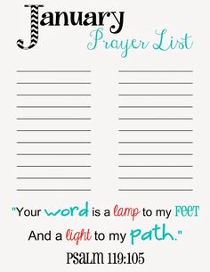 the december prayer list is shown in black and white, with red lettering on it