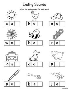 the worksheet for beginning sounds with pictures and words to help students learn how to read