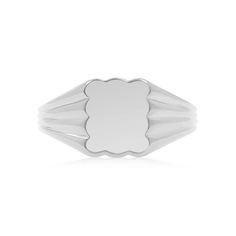 Cloud Pinky Signet Ring-Silver | Côté Caché | Wolf & Badger Luxury White Rings For Everyday, Elegant White Signet Ring With Polished Finish, Classic Engraved White Rings, Classic White Engraved Rings, Refined Platinum Jewelry In Silver, White Sterling Silver Signet Ring, White Sterling Silver Engraved Ring, White Adjustable Rings With Polished Finish, White Sterling Silver Fine Jewelry Engraved Ring