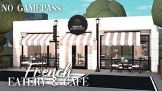 an image of a french eatery and cafe with the words no glimpass