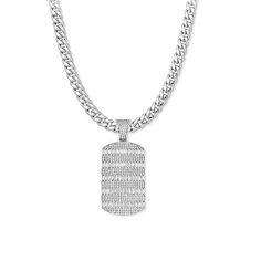 Features: In A Gift Box, Quick ShipJewelry Closure: Lobster ClaspLink Construction: SolidSetting: Multi-SettingShape: Dog TagStone Cut: RoundStone Millimeter Measurement: 1.1 Mm Width, 1.1 Mm LengthMetal Color: Silver ToneChain Length: 26 InchChain Width: 6 MillimetersPendant Length: 38.5mmPendant Width: 23mmChain Construction: CurbCare: Wipe CleanStone Type: 300 Cubic ZirconiaMetal: Stainless SteelNecklace Type: Chain Necklaces, Pendant NecklacesPendant & Charms Type: PendantsCountry of Origin: Cubic Zirconia Chain Link Necklaces As A Gift, Crystal Cuban Link Necklace For Gift, Sterling Silver Cuban Link Necklace With Bling, Personalized Diamond Cuban Link Necklace, Personalized Cuban Link Diamond Necklaces, Metal Dog Tag Necklace With Adjustable Chain, Metal Dog Tag Necklace With Chain Detail, Crystal Chain Link Necklaces For Gifts, Crystal Chain Link Necklaces As Gifts