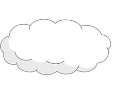 a white cloud floating in the air on top of a white background with an empty area for