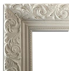 an ornate white frame on a white background