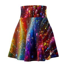 A versatile fit AOP skater skirt with a cozy, soft touch and a casual look. Inspired by the freedom of creativity, it will instantly become your everyday favorite. .: 95% Polyester 5% Spandex .: Versatile fit .: Printed on care label in black color .: White thread color .: Assembled in the USA from globally sourced parts Multicolor Skirted Bottoms For Fall, Casual Stretch Multicolor Skirt, Casual Multicolor Stretch Skirt, Casual Stretch A-line Skirt, Fitted Multicolor Casual Skirt, Casual Fitted Multicolor Skirt, Casual Stretch Multicolor Skort, Casual Multicolor Fitted Skirt, Trendy Multicolor Flowy Skirt