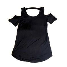 Nwt Cold Shoulder Tee Final Price Bundle With Other Items To Save On Shipping. B1-1024 Black Crew Neck Top For Day Out, Black Scoop Neck Top For Spring, Fitted Black T-shirt For Day Out, Casual Stretch Cold Shoulder Tops, Black Scoop Neck Top For Night Out, Black Stretch Short Sleeve Top For Summer, Casual Black Short Sleeve Top With Scoop Neck, Casual Black Scoop Neck Short Sleeve Top, Black Cold Shoulder Summer Blouse