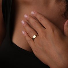 ✨ Unveiling the splendor of individuality with our exquisite 14K Gold Plated Name Ring - a jewel that resonates with the essence of you. This Gold Name Ring is the epitome of Minimalist elegance, seamlessly blending personal flair with timeless grace.  ❤️ Celebrate the special women in your life with a Personalized Gift that encapsulates their uniqueness. If you're questing for that quintessential Gift For Woman, our Custom Name Ring is a treasure that will outshine all others. 🌟 Elevate Mother's Day with a shimmering gesture of appreciation. Our Mothers Day Gifts For Women collection promises to touch hearts, and this 14k dainty ring, with its intricate craftsmanship, will make her day truly memorable. 💎 Beneath the delicate facade, the dainty name ring is a formidable fusion of strengt Elegant Thick Band Couple Rings For Gift, Fine Jewelry Engraved Initial Ring For Promise, Gold Sterling Silver Initial Ring For Promise, Promise Hallmarked Initial Ring In Fine Jewelry Style, Dainty 14k Gold Engraved Promise Ring, Gold Engraved Ring With Polished Finish For Promise, Yellow Gold Engraved Promise Ring, Adjustable Yellow Gold Engraved Ring For Promise, Minimalist Wide Band Promise Jewelry