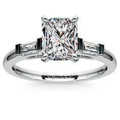 Refined lines contrast beautifully with sparkling diamonds, making the Baguette Radiant Diamond Ring in White Gold a great choice when it comes to popping the question, or simply indulging the love of your life! http://www.brilliance.com/engagement-rings/baguette-diamond-ring-white-gold-1/3-ctw Radiant Cut Diamond Engagement Rings, Radiant Diamond Rings, Baguette Engagement Ring, Platinum Engagement Ring, Platinum Diamond Engagement Rings, Engagement Ring Setting, Baguette Diamond Rings, White Gold Engagement Ring, Radiant Cut Diamond