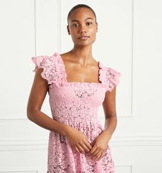 The Collector's Edition Ellie Nap Dress - Pink Lace – Hill House Home Hill House Home, Nap Dress, Sweet 16 Dress, Signature Styles, Tiered Midi Skirt, 16 Dress, Blue Tulle, Back 2 School, Lace Silk