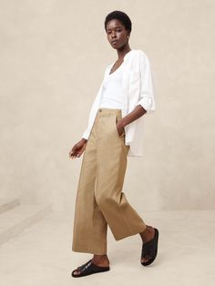 Straight Twill Pant | Banana Republic Factory Tapered Workwear Bottoms With Patch Pockets, Tapered Leg Workwear Pants, Tapered Leg Pants With Button Zip Fly For Work, High-waisted Wide Leg Pants With Patch Pockets, Fitted Cropped Leg Pants With Button Closure, Tapered Leg Bottoms With Button Closure For Work, Cropped Wide Leg Pants With Patch Pockets For Work, Spring Daywear Pants With Patch Pockets, Workwear Cropped Pants With Patch Pockets