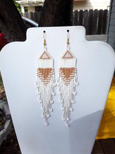 Native American Style Beaded White Gold Silver Wedding | Etsy Southwestern White Beaded Earrings For Festival, White Southwestern Beaded Earrings For Festivals, White Southwestern Style Beaded Earrings For Festival, Southwestern Style White Jewelry With Dangling Beads, Artisan White Earrings With Beaded Fringe, Southwestern White Jewelry For Jewelry Making, White Beaded Fringe Jewelry For Crafting, Southwestern Style White Beaded Dangle Earrings, Southwestern Style White Earrings For Festivals