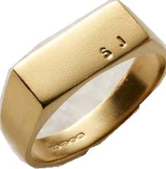 Modern Signet Ring With Rectangular Stone For Formal Occasions, Modern Gold Engraved Ring, Modern Formal Jewelry With Rectangular Stone, Modern Square Cut Signet Ring For Formal Occasions, Modernist Rectangular Signet Ring For Anniversary, Modernist Rectangular Signet Ring With Polished Finish, Rectangular Modernist Signet Ring With Polished Finish, Modern Rectangular Jewelry With Polished Finish, Modern Gold Engraved Initial Ring