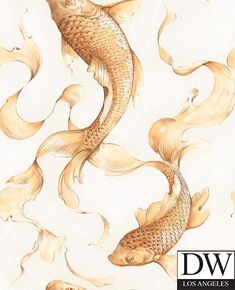 Yagishiri Island Koi Fish Wallpaper Koi Fish Wallpaper, Koi Wallpaper, Off White Wallpapers, Eclectic Wallpaper, Fish Wallpaper, Contemporary Wallpaper, Metallic Wallpaper, Wallpaper Modern, Gold Wallpaper