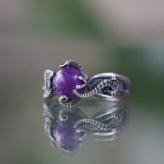 Amethyst 925 Silver Ring Octopus 925 Oxidized Silver Ring - Etsy Turkey Handmade Silver Ring, 925 Silver Ring, Silver Rings Handmade, Oxidized Silver, Kraken, Amethyst Ring, 925 Silver Rings, Stone Ring, Stone Rings